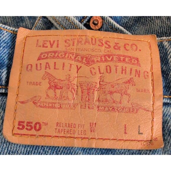VTG 90s Levis 550 Denim Jeans Women 16L USA Made High Rise Relaxed Fit Tapered - Picture 4 of 6